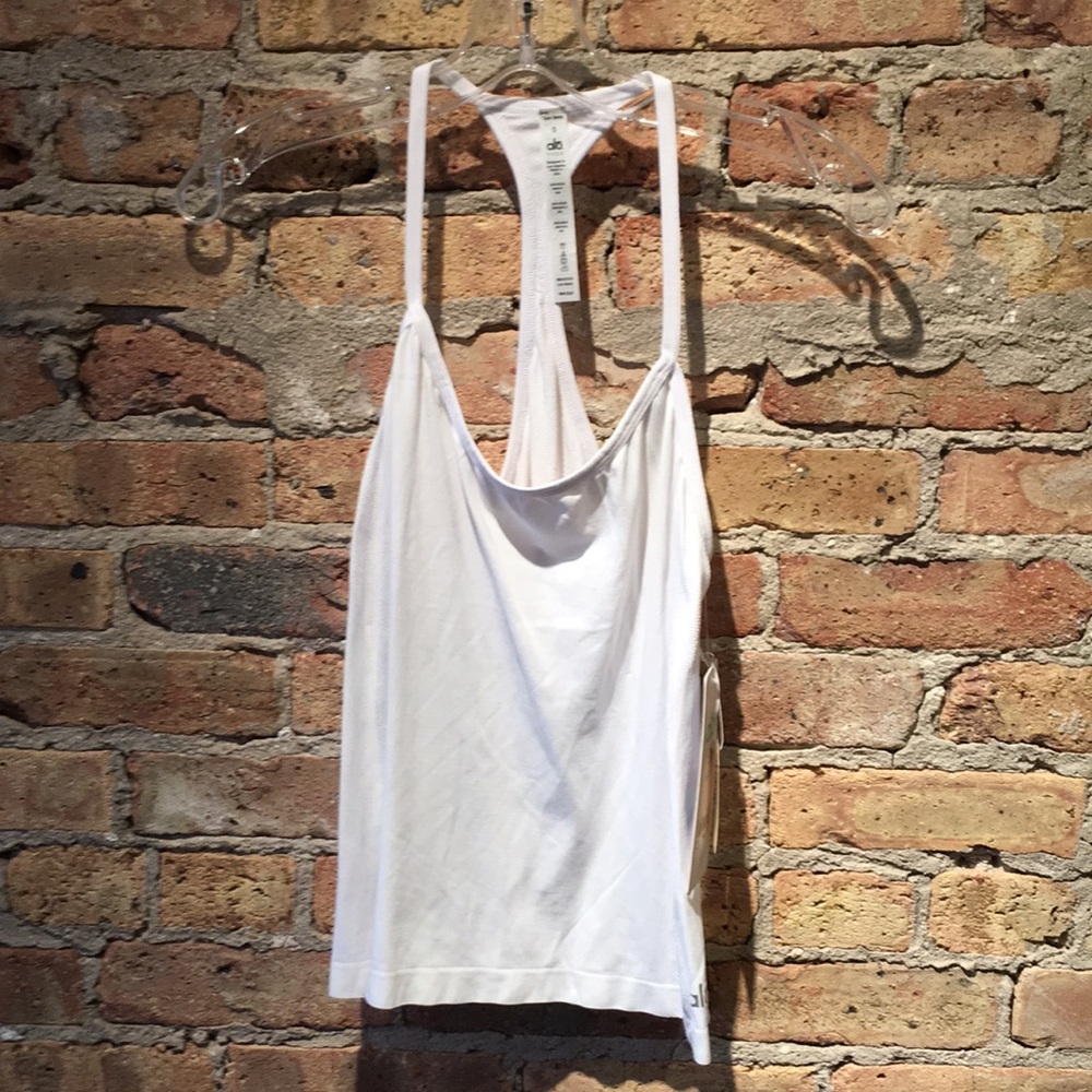 Alo white riptide seamless tank sz s